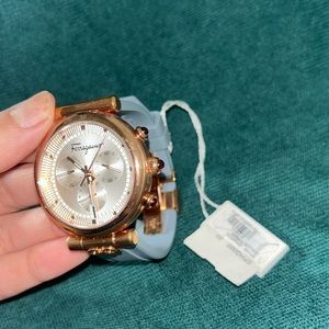 Blue Ferragamo Watch Brand new with protection stickers on glass & back of watch